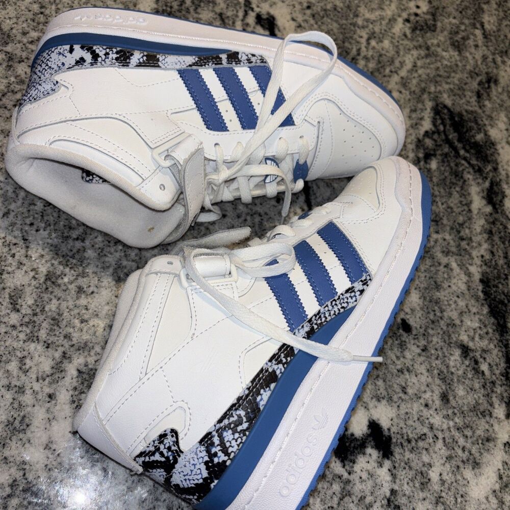 Adidas Women’s Sz 9 Snakeskin Basketball Forum Sky Blue Gx 8945 Sneakers - Picture 14 of 14